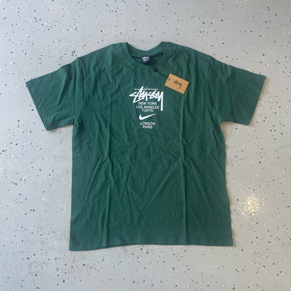 Stussy Green Graphic T-Shirt for Men